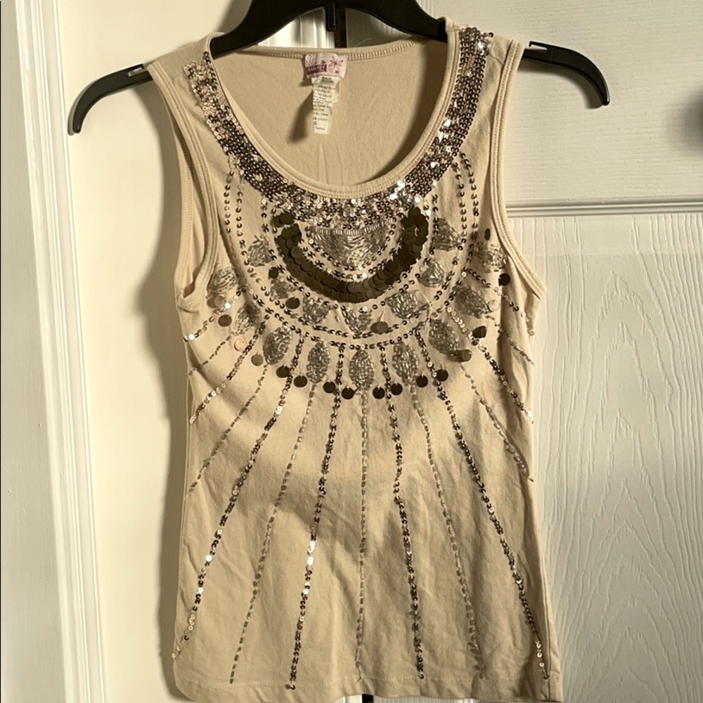 Sleeveless Sequins Blouse
